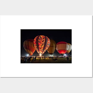 Hot Air Balloons Night Festival Posters and Art